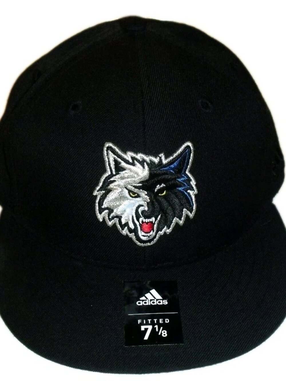 Minnesota Timberwolves Mens Fitted hat Cap sz. 7 1/8 Adidas Black Color New Nba